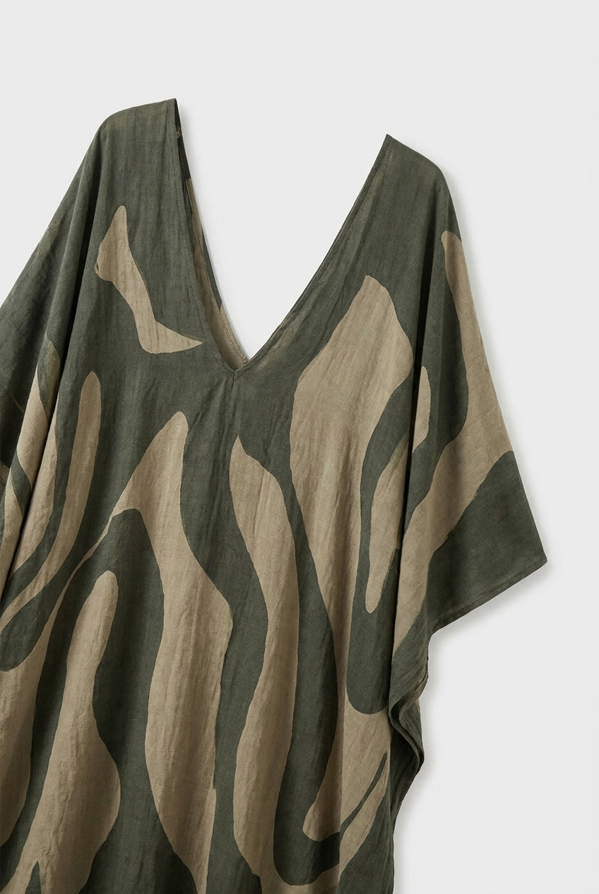 Women's Kaftan Maxi Dress | Deep V-Neck