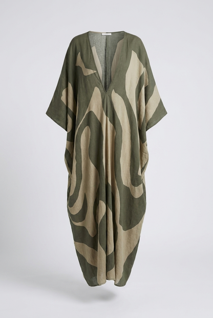 Women's Kaftan Maxi Dress | Deep V-Neck