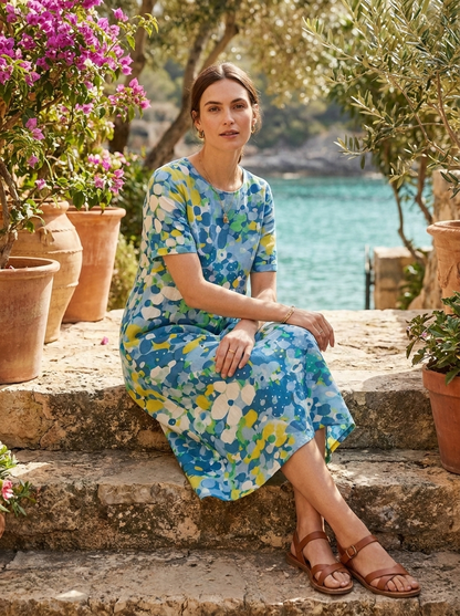 Women's Floral Midi Dress | Pockets