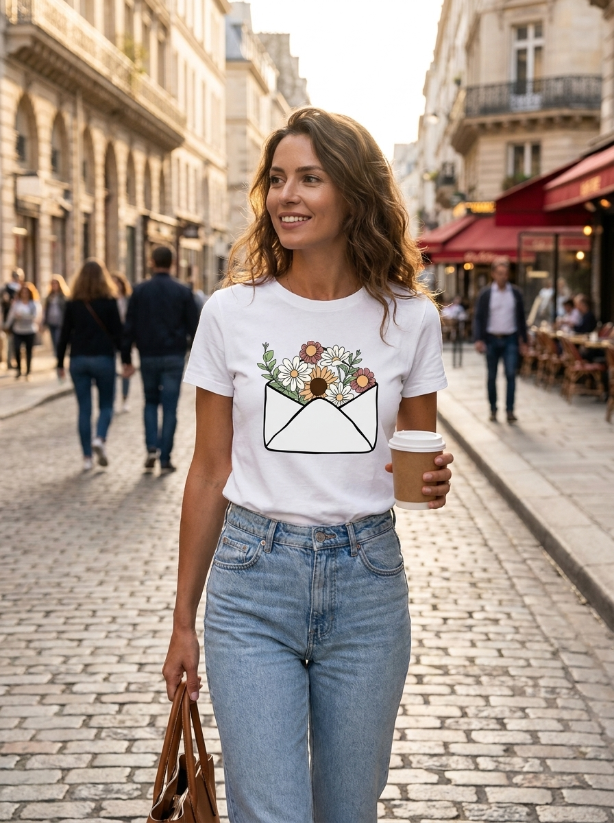 Women's Graphic T-Shirt | Heart Print