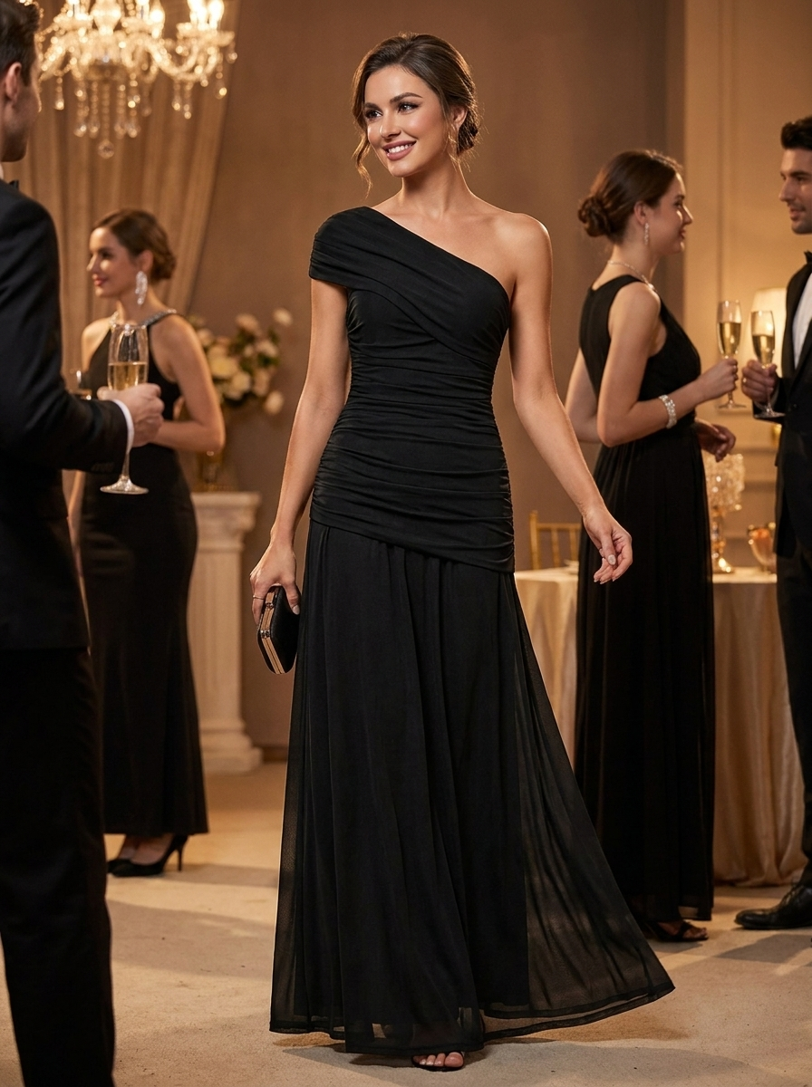 Women's One-Shoulder Maxi | Ruched