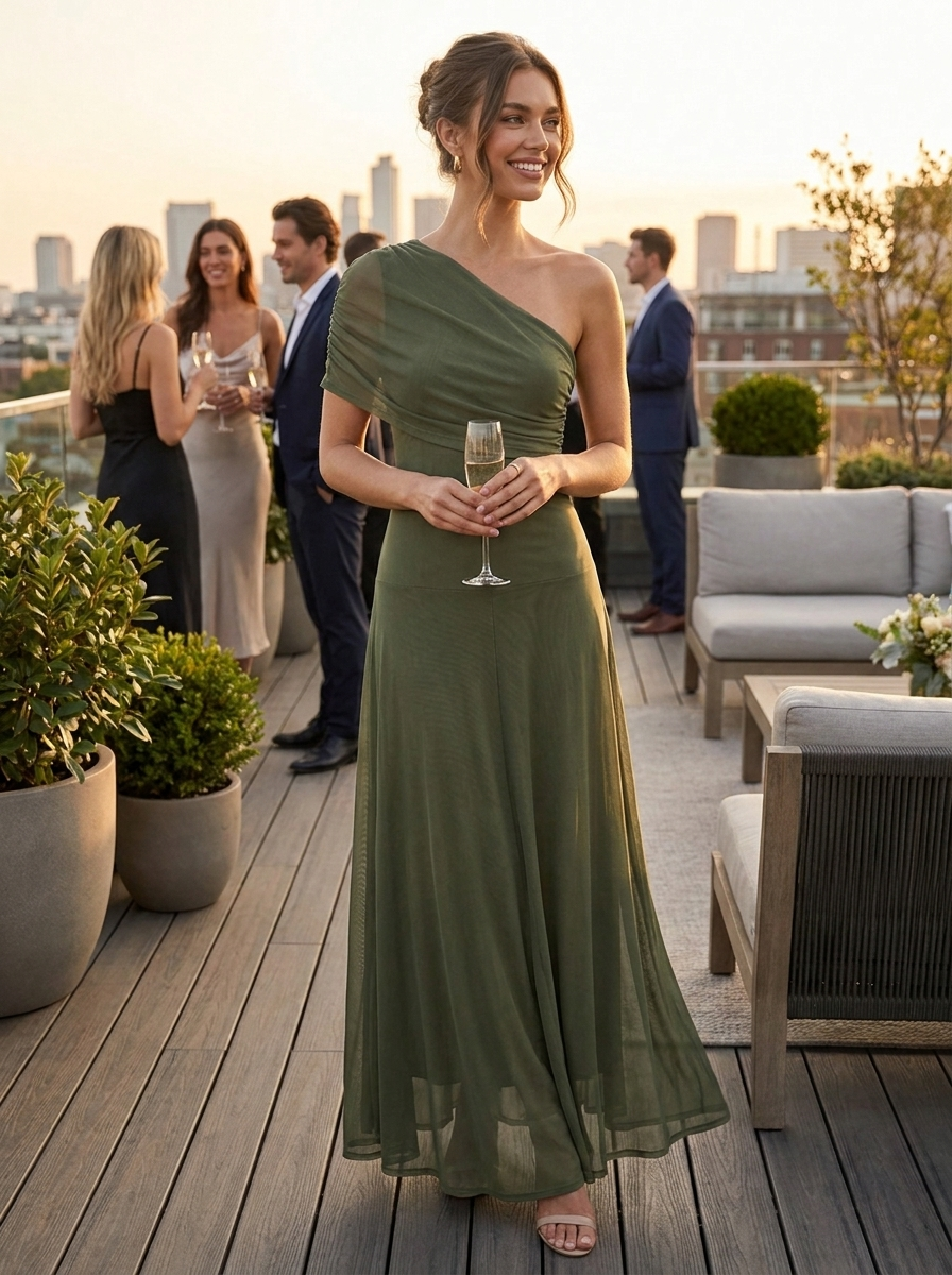 Women's One-Shoulder Maxi | Draped