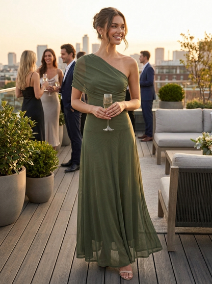 Women's One-Shoulder Maxi | Draped