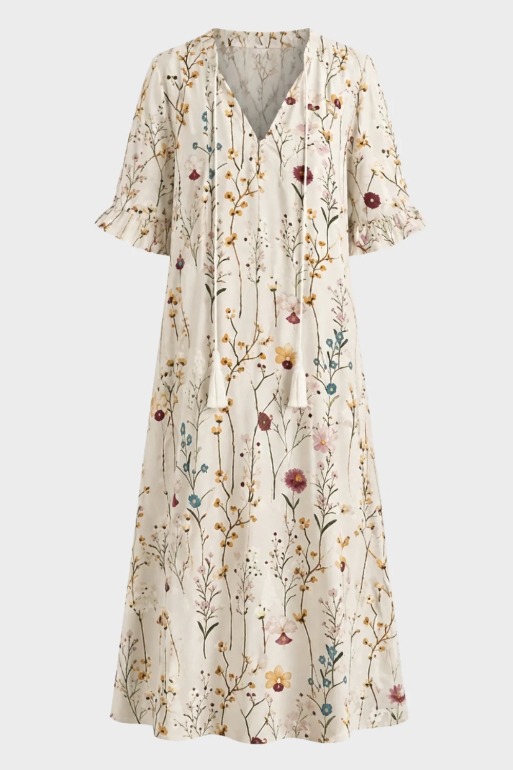 Women's Boho Maxi Dress | V-Neck