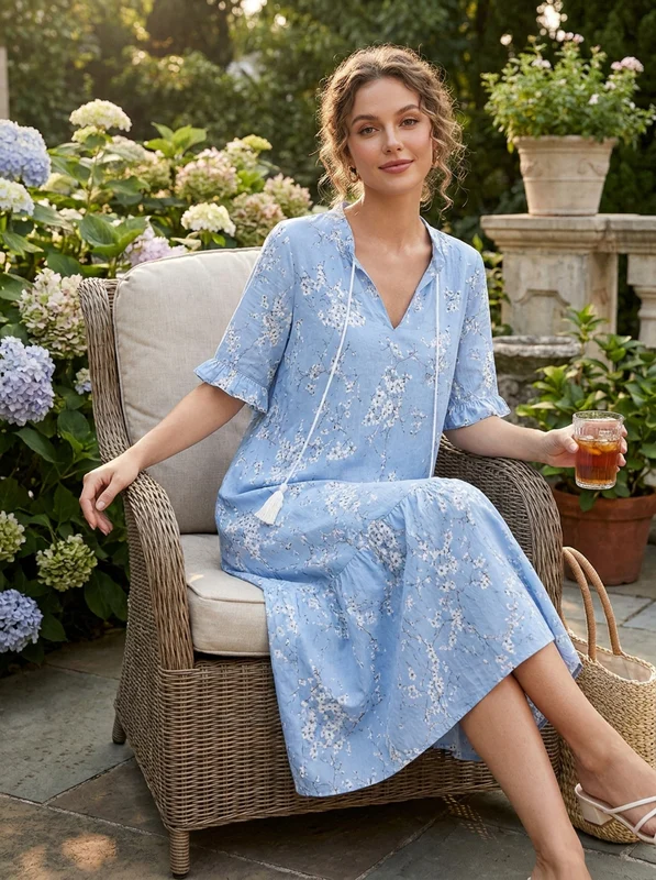 Women's Boho Maxi Dress | V-Neck