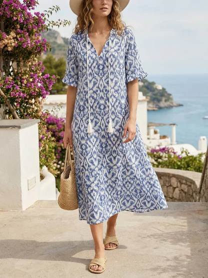 Women's Boho Maxi Dress | V-Neck