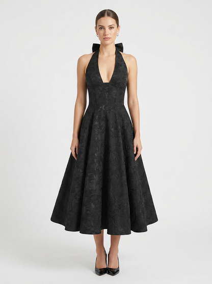 Women's Halter Midi Dress | Full Skirt