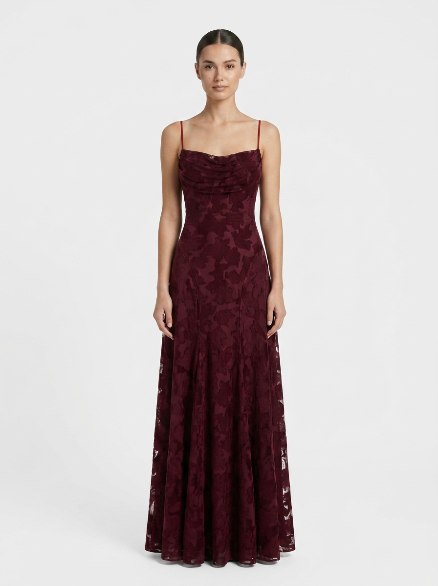 Women's Floral Maxi Gown | Cowl Neck