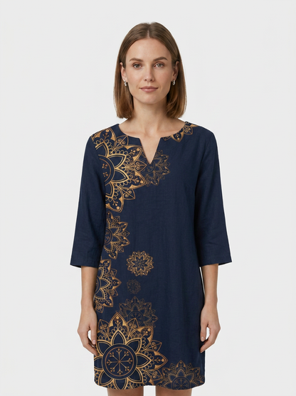 Women's Floral Shift Dress | Split V