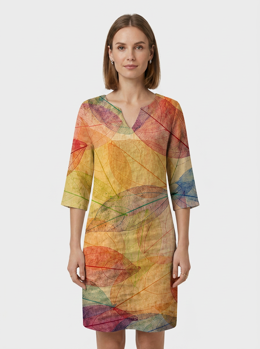 Women's Floral Shift Dress | Split V
