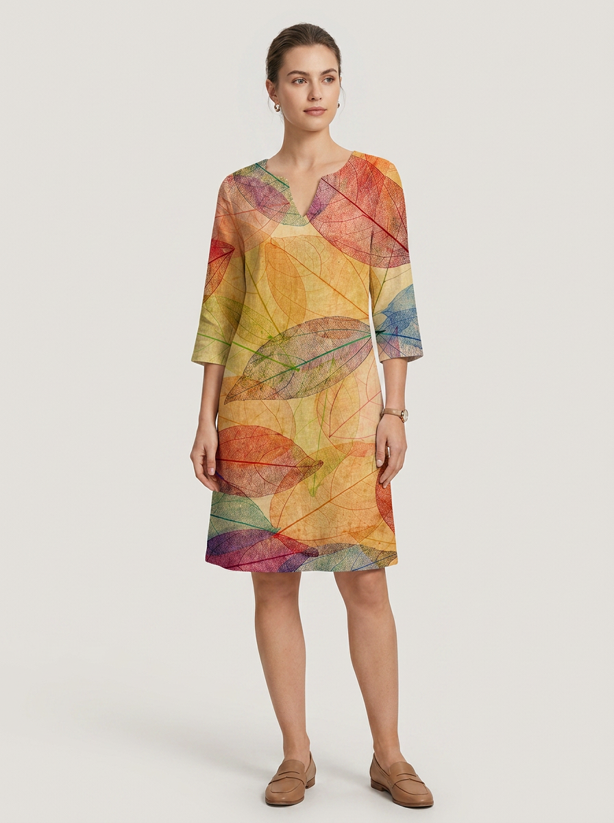 Women's Linen-Look Shift | Printed