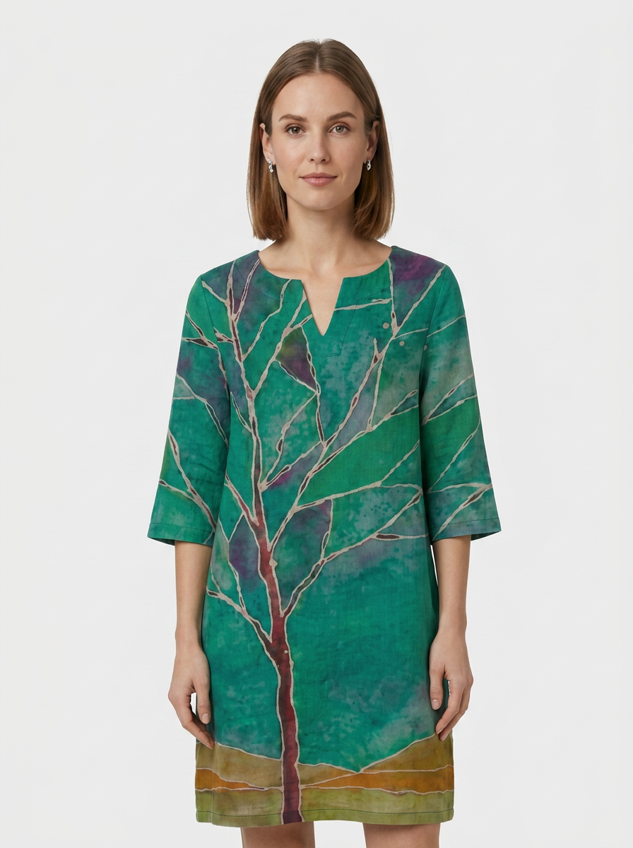 Women's Floral Shift Dress | Split V