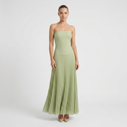 Women's Strapless Pleated Maxi | Gown