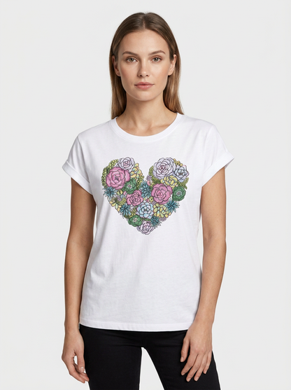 Women's Graphic T-Shirt | Heart Print
