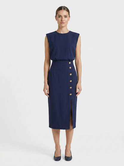 Women's Fitted Midi | Button Slit