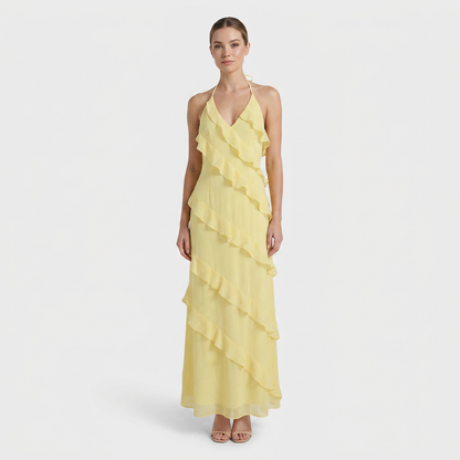 Women's Ruffle Maxi Dress | Halter