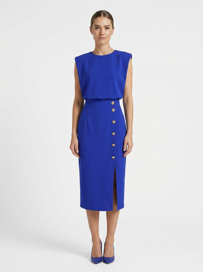Women's Fitted Midi | Button Slit