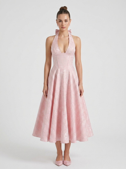 Women's Halter Midi Dress | Full Skirt