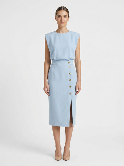 Women's Fitted Midi | Button Slit
