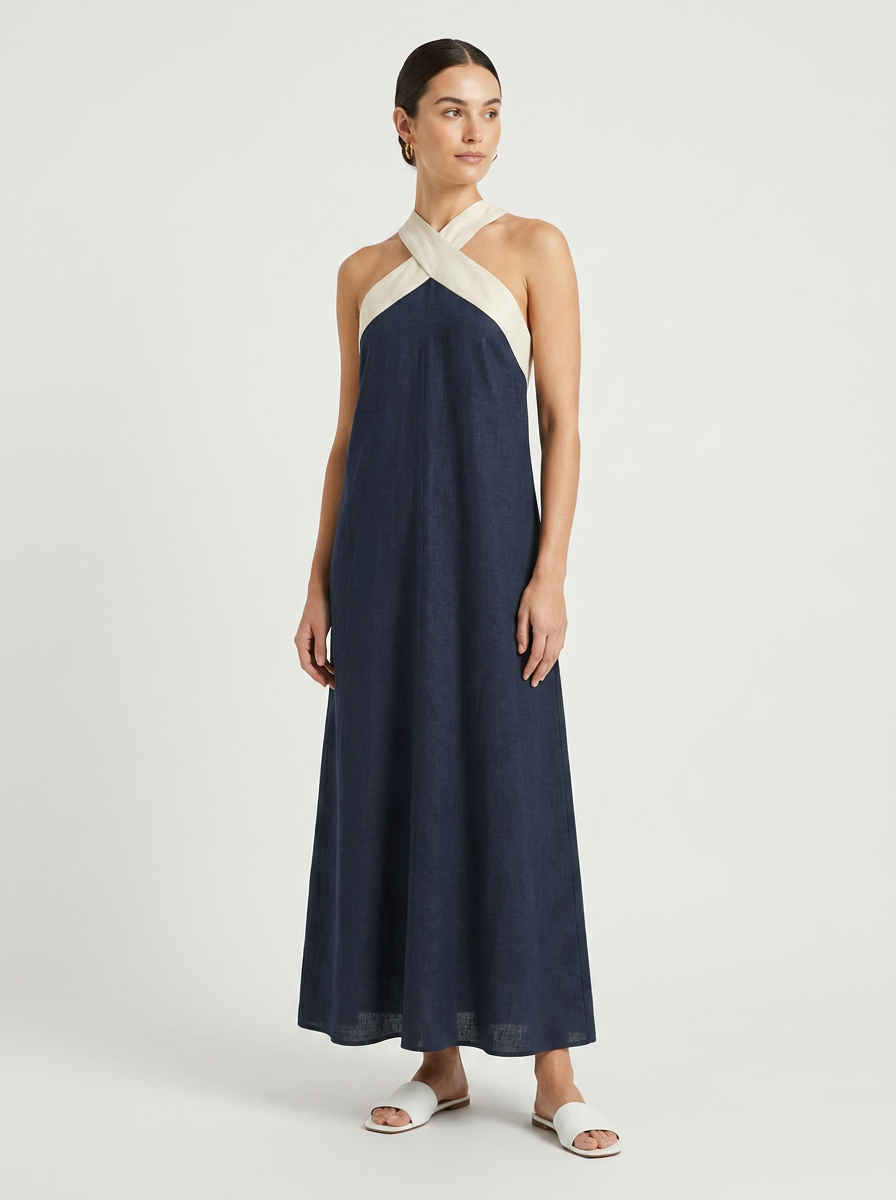 Women's Halter Maxi Dress | Sleeveless