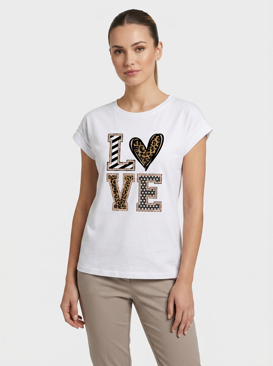 Women's Graphic T-Shirt | Heart Print