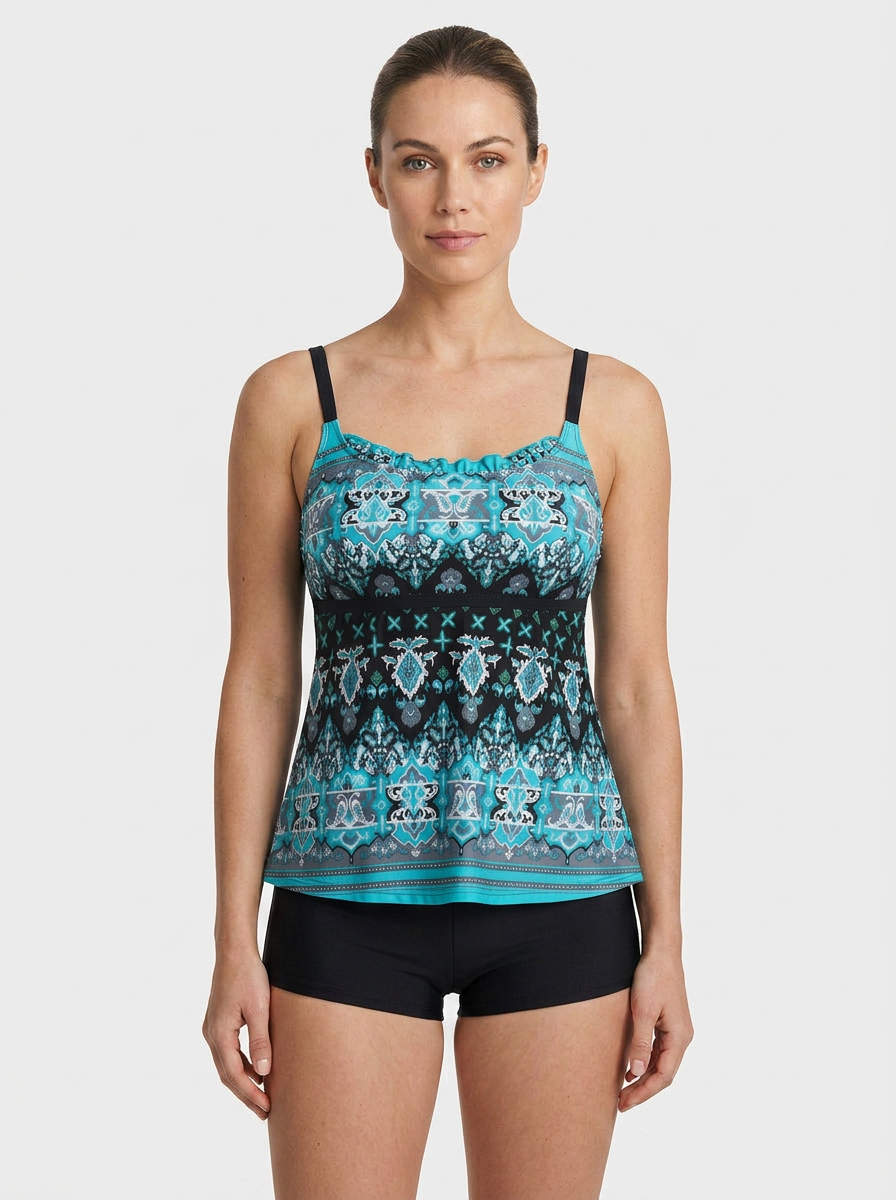 Women's Printed Tankini Swimsuit | Square Neck
