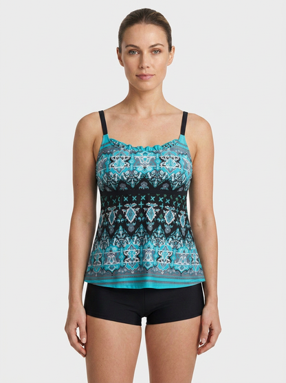 Women's Printed Tankini Swimsuit | Square Neck
