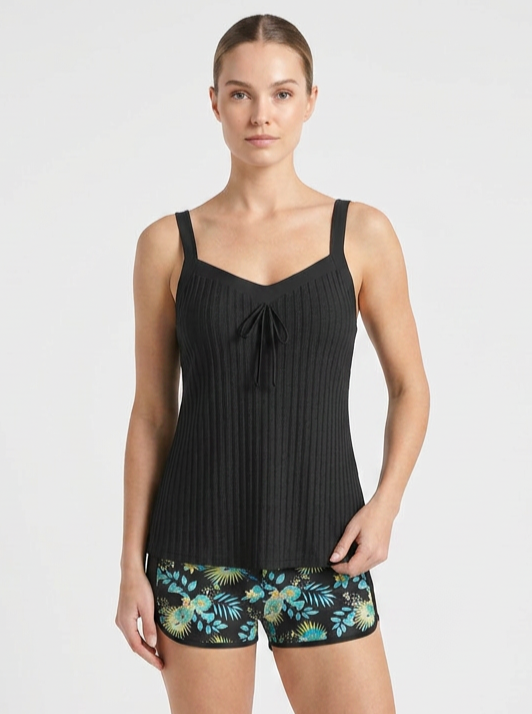Women's Tankini Swimsuit with Shorts | Bow Front