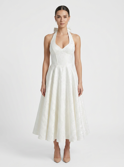 Women's Halter Midi Dress | Full Skirt