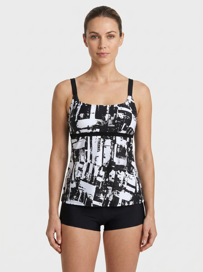 Women's Printed Tankini Swimsuit | Square Neck