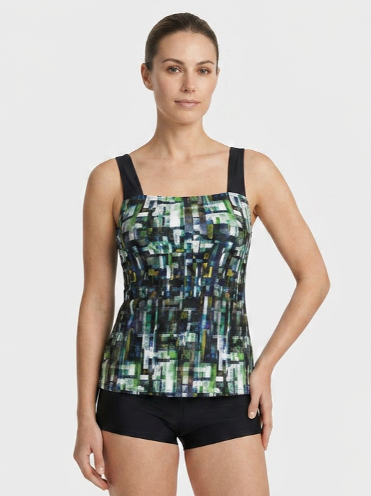 Women's Printed Tankini Swimsuit | Square Neck