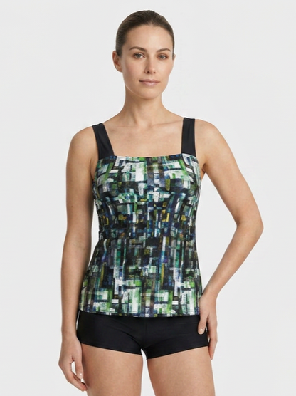 Women's Printed Tankini Swimsuit | Square Neck