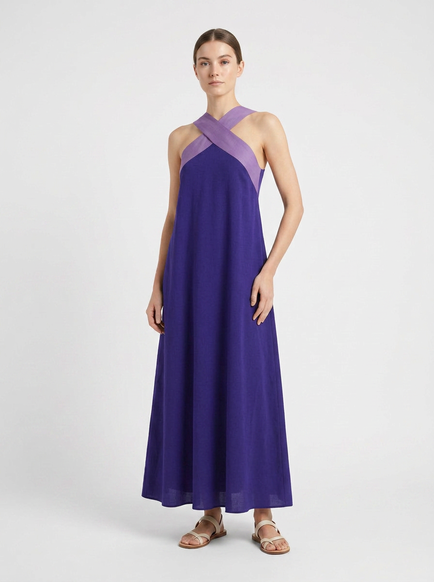 Women's Halter Maxi Dress | Sleeveless