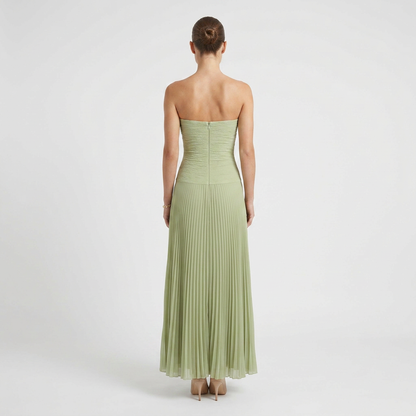 Women's Strapless Pleated Maxi | Gown