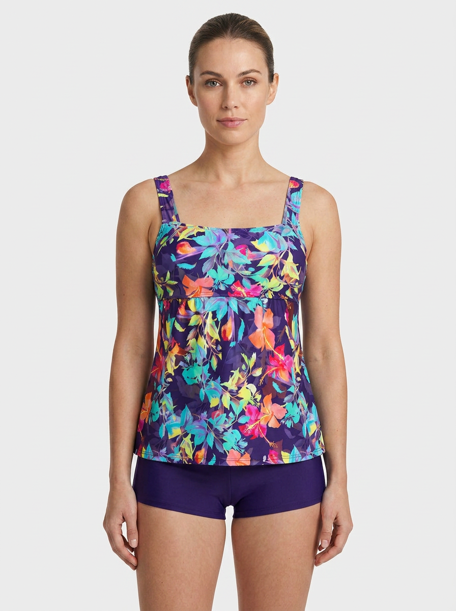 Women's Printed Tankini Swimsuit | Square Neck