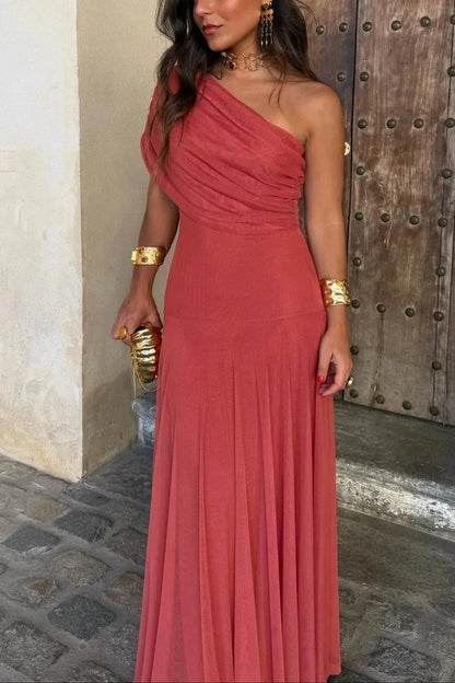 Women's One-Shoulder Maxi | Draped