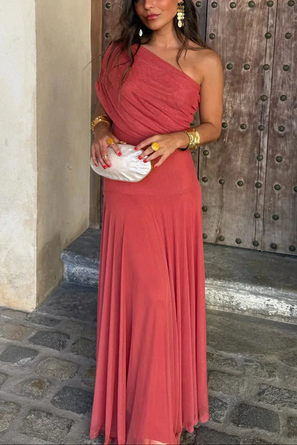 Women's One-Shoulder Maxi | Draped