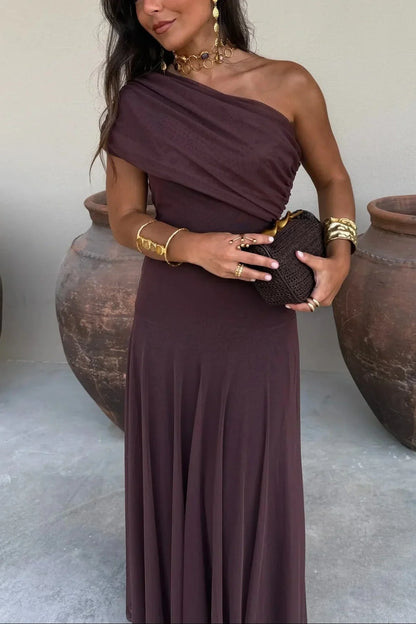 Women's One-Shoulder Maxi | Draped