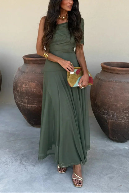 Women's One-Shoulder Maxi | Draped