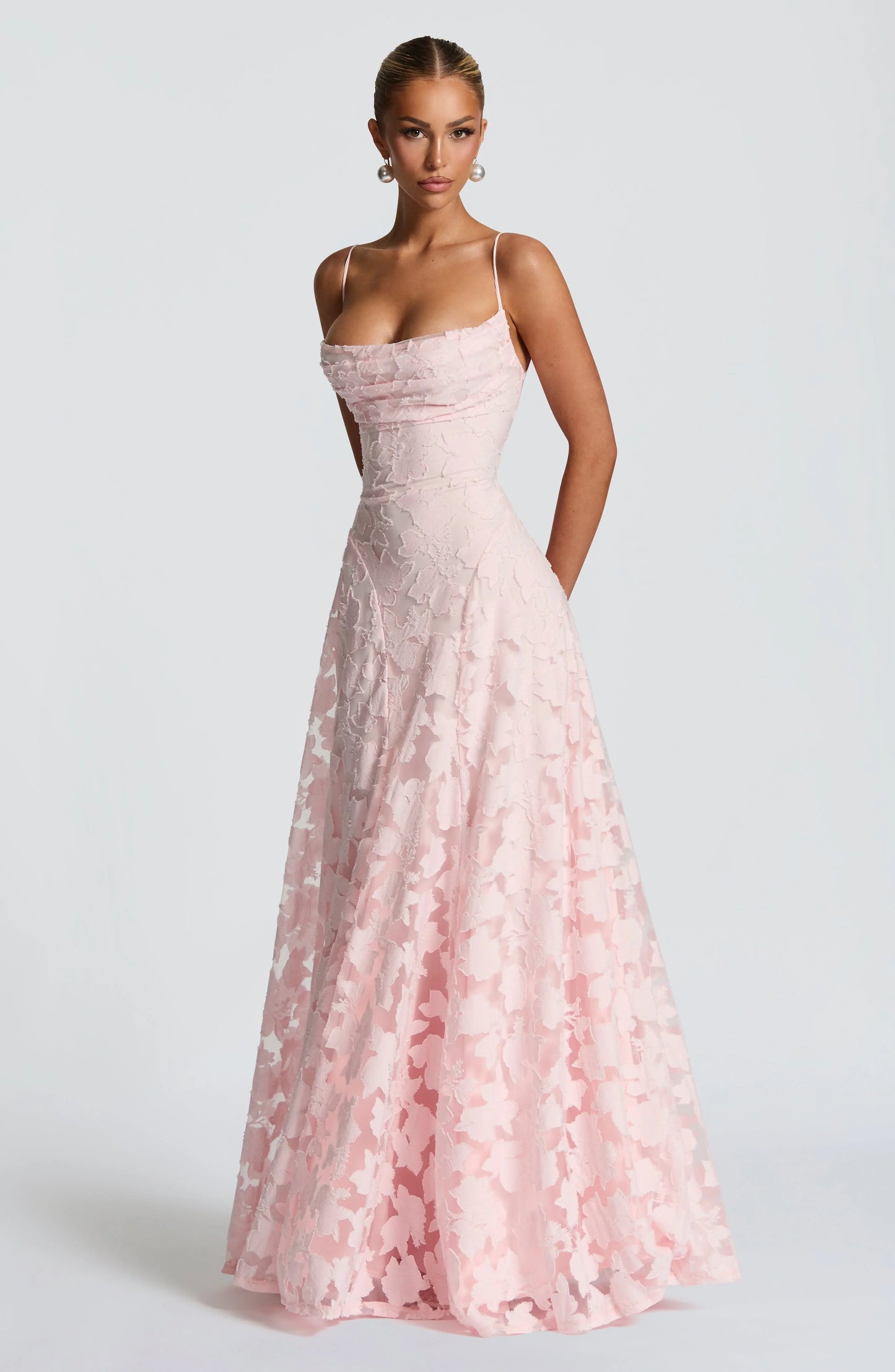 Women's Floral Maxi Gown | Cowl Neck